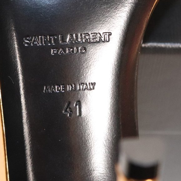 NWT & Box Yves Saint Laurent Strappy Heels in Egypt Gold - Picture 10 of 13